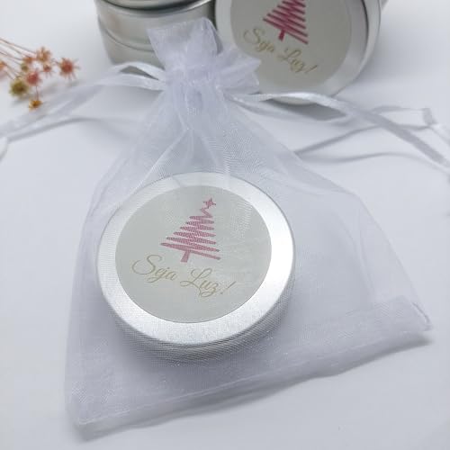 Kit 10 Mini Velas Aromáticas de Natal, Seja Luz! (Chá Branco)