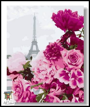 ARTomo【アトモ】パズル油絵『フレーム付き』数字 油画 DIY 塗り絵 本格的な油絵が誰でも簡単に楽しく描ける 40x50cm (パリの印象)