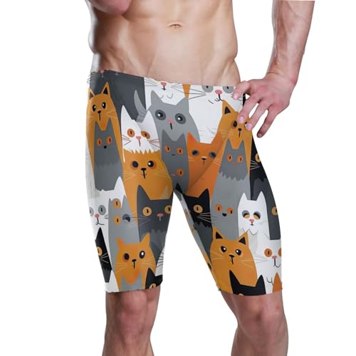 Cute Cat Mens Swim Jammers Swimsuit XL B0400249