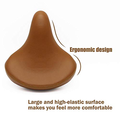 Selle de vélo large et souple finition cuir rétro premium - 2