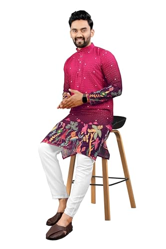 Image of Trustous Kurta Pyjamas set for Mens | Pyjamas with kurta PRINTED and classis look |KURTA Pyjamas SET