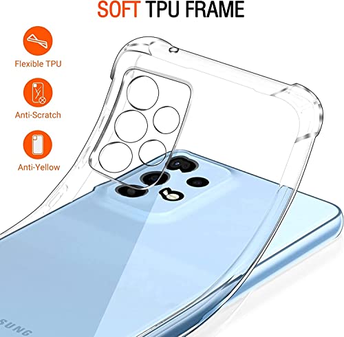 Image of Lustree Back Cover Transparent Case Compatible with Samsung Galaxy M32 5G | Clear + TPU Case with 4 Corner Air Cushion Protection & Camera Protection | Slim& Stylus Cover