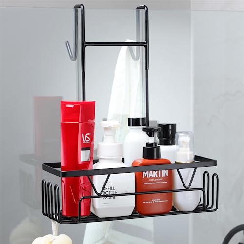 Kegii Shower Caddy Hanging - Shower Shelf No Drilling, Bathroom Shower Storage, Over Door Shower Organiser for Shampoo, Black