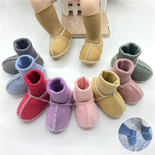 Baby Winter Boots Infant Sheepskin Booties Fleece Warm Wool Lininig Ankle Boots with Soft Sock Newborn Non Slip Shoes2