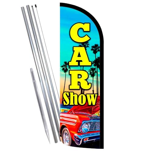 Vista Flags CAR SHOW Premium Windless Feather Banner Flag Kit (Fl...