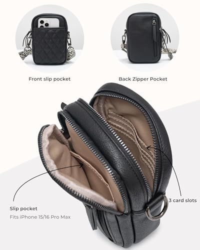 Image of Alldaily Small Crossbody Bag for Women Vegan Leather Phone Purse with Card Slots