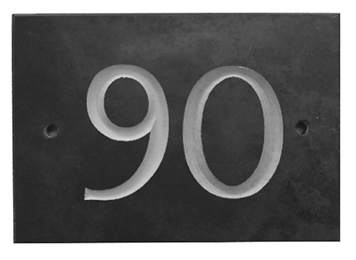 The House Nameplate Company Slate House Number, Charcoal Grey,Number 90