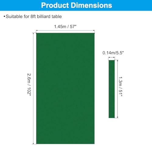 Tissu de billard 8ft vert feutre de table de billard avec bandes