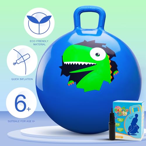 PlayZap Hopper Balls for Kids 6-12, 20 Inches Bouncy Ball with Handle, 20" Inflatable Bouncing Hopper, 50cm Jumping Toys, Garden Hopping Toys Girls Boys Gifts - Image 4