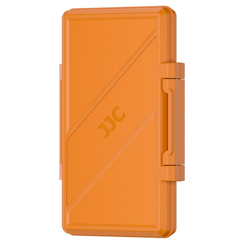 JJC Étui pour Cartes mémoire à 36 emplacements résistant à l'eau pour 24 Cartes Micro SD + 12 Cartes SD (TF), Anti-Choc, Porte-Cartes Micro SD - Orange