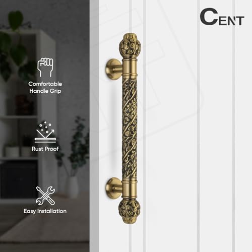 Image of CENT Full Brass 18 Inch Dynamic Door Handle for Main Door, Bedroom Door Handle for Wooden, Glass Door, Pull-Push Door Handle for Home, Office, Hotel-Pack of 1 | Antique Finish