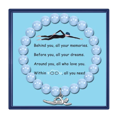 Swimming Lover Gift Swimmer Inspiration Gifts Swimmer Charm Bracelet Swimming Jewelry for Women Swimming Gift