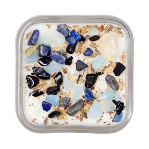 Tranquility Candle by New Moon Beginnings - Calming & Stress Relief Candle - Herb, Flower, & Crystal Candles - Aromatherapy Candles - soy candle - ocean candle