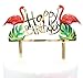 SONSMER flamingi 'Happy Birthday' ozdoba na tort, akrylowe flamingi urodziny migotanie DIY brokat pierwsze urodziny babeczka topper' ciasto rozbić świeca alternatywna impreza