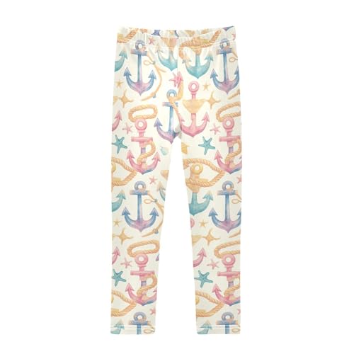KLL Anchors and Ropes Toddler Baby Girl Legging Stretch High Waisted Athleisure Pants Running
