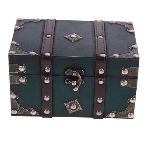 OUNONA Caja de Almacenamiento Vintage Cerradura Cofre Decorativo Retro para Joyas y para Dormitorios y Decoración