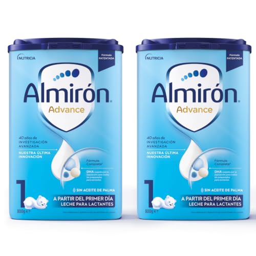 Almirón Advance 1 - Leche de Inicio en Polvo Bebé | Fórmula Completa | DHA | Sin Aceite de Palma | A Partir del Primer Día, 2 x 800g