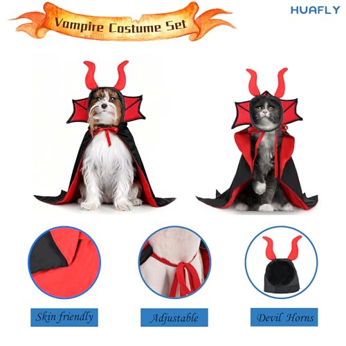 Disfraz Vampiro Para Perros y Gatos Huafly miniatura 2
