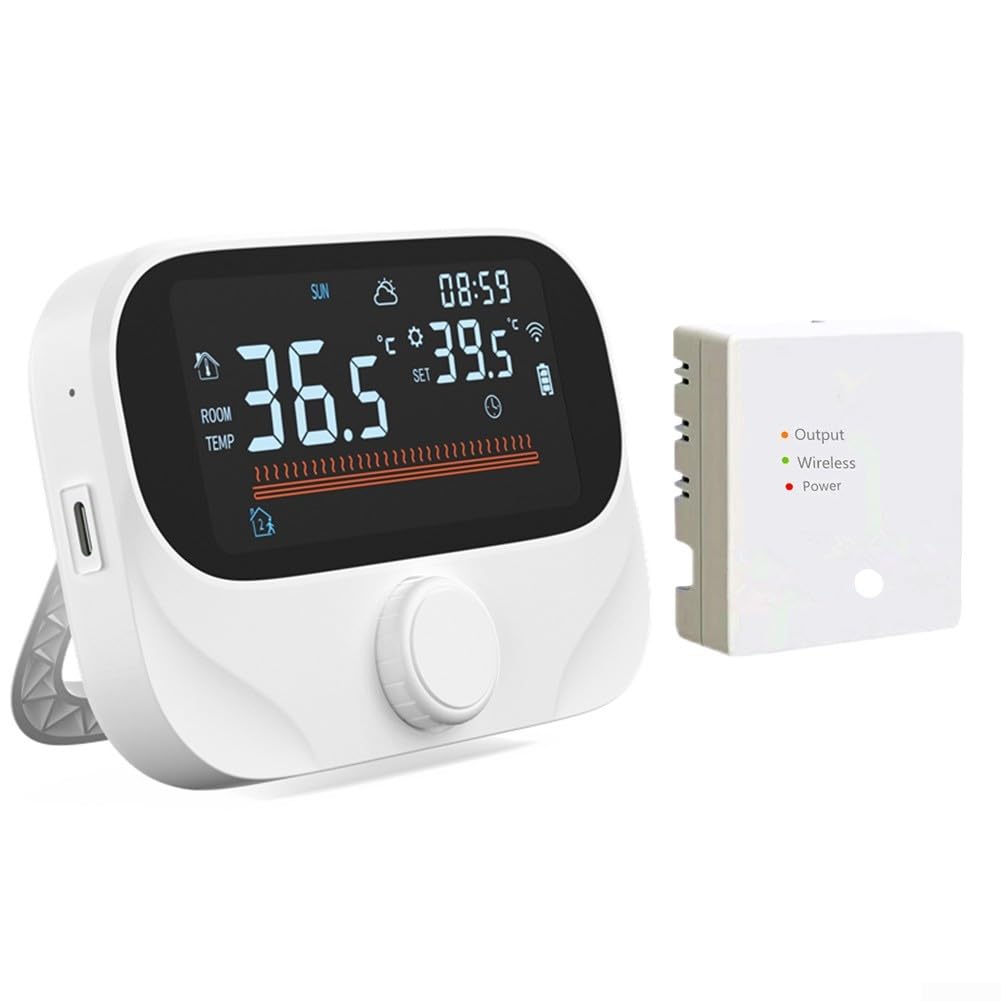 Termostato digital RF programable para habitación - Receptor Combipack, termostato inalámbrico inteligente de caldera RF WiFi con aplicación para Smart Life (WiTH3-WIFI)