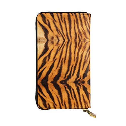 Portefeuille en cuir classique résistant pour homme et femme au motif rayé tigre