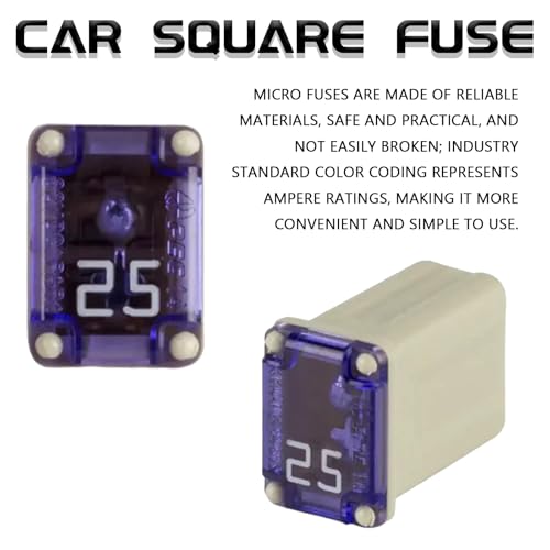 Beypovk 10 PCS 25 Amp Micro Cartridge Fuses, Automotive 608830 32V FMM MCASE Square Slow Blow Female Fuse, Low Profile Mini Box Shaped Fuse Kit for Cars, Trucks and SUVs by beypovk - Used condition - Image 3