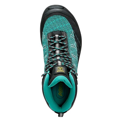Image of ASOLO Womens Falcon Evo Jaquard GV Black /Aqua Green Hiking Boot