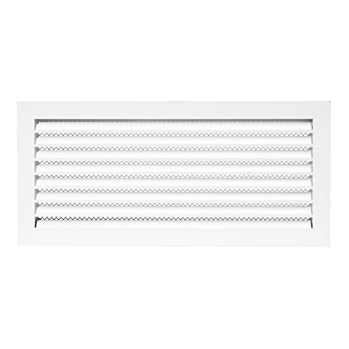 Buy 20x8'' Galvanized Outdoor Weather Proof Louver White Air Vent with Screen Mesh HVAC