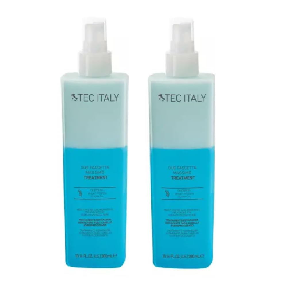 Tec Italy Due Faccetta Massimo Hydro Nourishing Hair Treatment 300ML – 2 PACK, Blue
