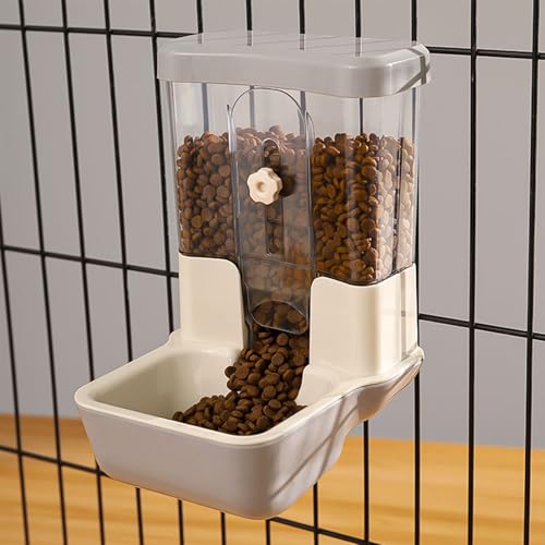 Distributeur Automatique de Nourriture pour Animaux 800ml Distributeur de Nourriture sans Alimentation Réglable pour Cage Clapier Clôture pour Petits Animaux...