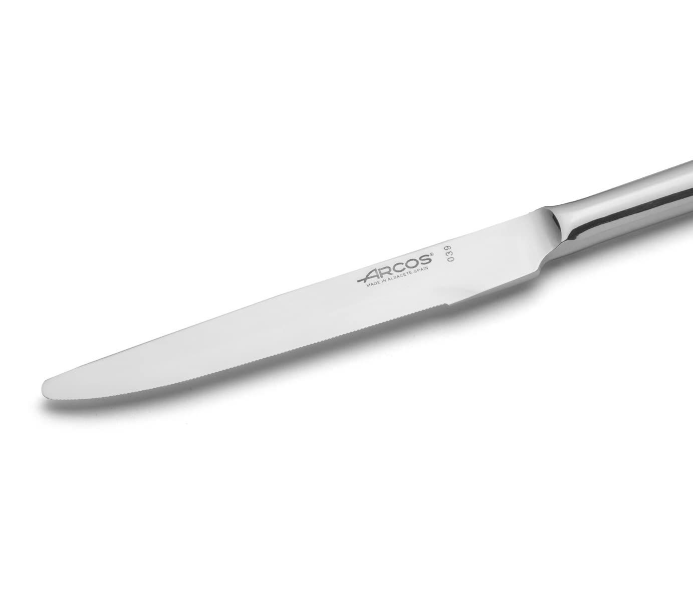 Arcos Serie Capri Caja de 12 uds Cuchillo de Mesa, Monoblock de una pieza en Acero Inoxidable 110 mm, Color Plata (12 uds)