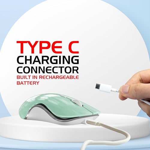 Image of Zebion Connect-3 Triple Mode /Multidevice Mouse,Rechargeable Battery with Type C Cable,Upto 2400 DPI, Silent Click, Ergonomic Design (Bluetooth 5.3 +Bluetooth 5.3, 2.4GHz Wireless) (Green)