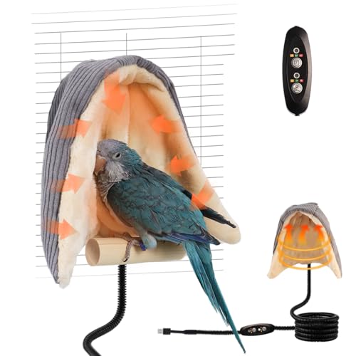 Bird Cage Heater Warmed Perch with Thermostat & Timer