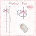DISWALE 140 Pcs Pink Paper Straws, Bow Disposable Striped Drinking Straws Bulk for Pink Theme Birthday, Wedding, Baby Shower, Bachelorette Party Cake Decorations