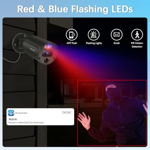 Image of 【2-Way Audio & 4K Ultra HD】 Outdoor Wired Security Camera System, Wired Cameras for Home Security, POE Video Surveillance Systems