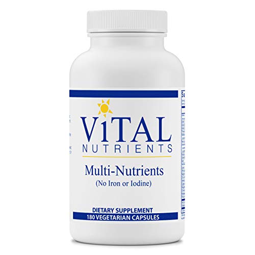 Vital Nutrients - Multi-Nutrients (No Iron or Iodine) - Comprehensive Multi-Vitamin/Mineral Formula With Potent Antioxidants - 180 Capsules