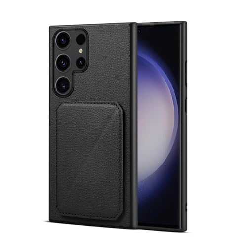 Étui en cuir antichoc pour Galaxy S24 Ultra avec porte-carte magnétique