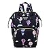 QINGCHU Mummy - Borsa per il cambio con stampa, grande borsa per il passeggino, organizer, Black & Balloons, Medium