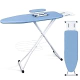 CroSpin Tabla de Planchar, 90 x 30 cm Burro de Planchar Plegable con Soporte para Plancha, Percha y Estante de...