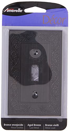 Image of Amerelle 43TVB English Garden Wallplate, 1 Toggle, Cast Metal, Aged Bronze, 1-Pack