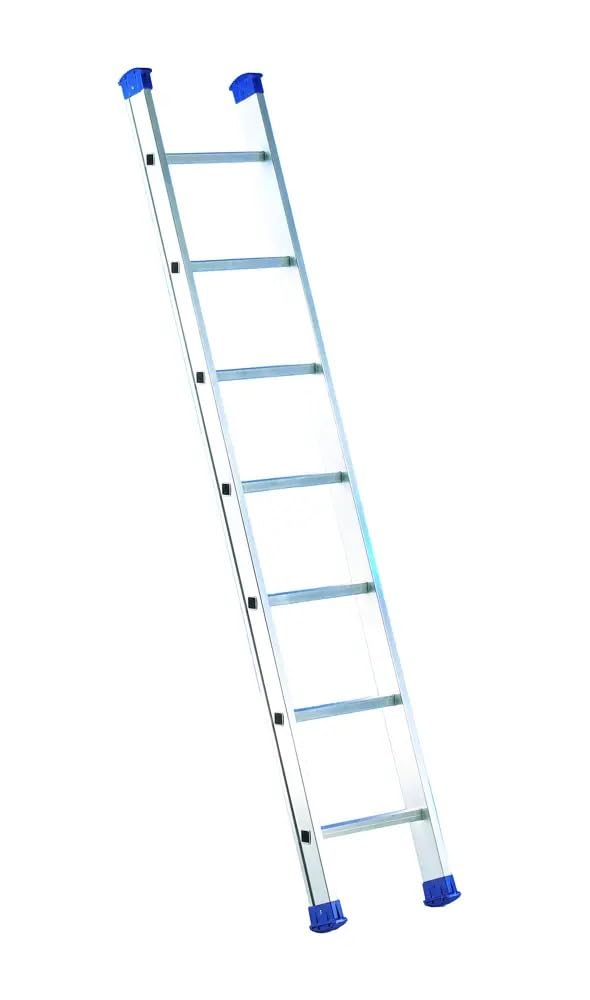 Svelt Scala d’Appoggio Professionale in Alluminio Nervato, 7 Pioli Larghi e Inclinati – Portata 150 kg – Norme UNIEN131 e D.Lgs. 81/08