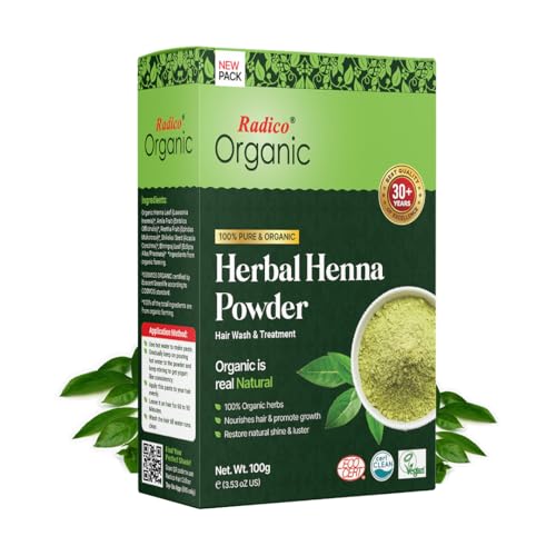 Radico ORGANIC HERBAL HENNA AMLA RITHA/REETHA BHRINGRAJ SHIKAKAI Rojo 100g