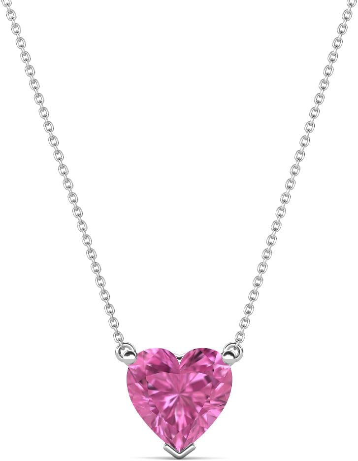 Amazon.com: TriJewels Lab Created Pink Sapphire Heart Shape