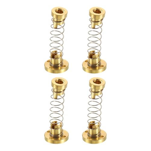 sourcing map 4 Pcs Tr8x2 T8 POM Anti Backlash Spring Loaded Nut, Elimination Gap Nut (Acme Thread, 2mm Pitch, 1 Start, 2