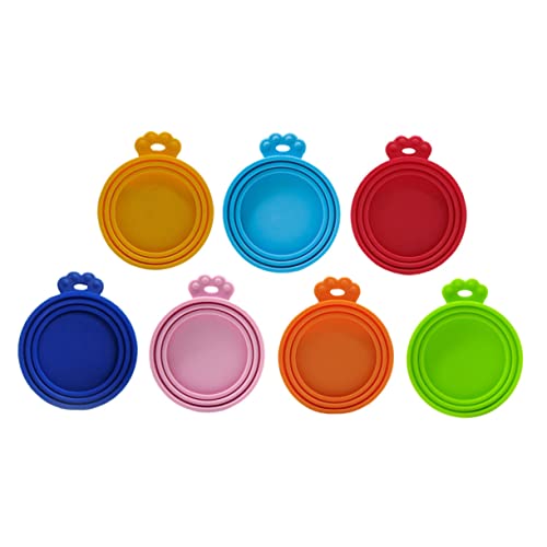 BESTonZON Cat Food Lids Silicone Can Lids for Wet Cat Food Easy Open Cover Household Can Covers