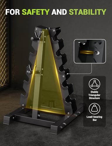 Image of YOLEO Dumbbell Rack, Adjustable & Compact Weight Rack for Dumbbell, Kettlebell, Barbell, Heavy Duty Weight Storage Organizer, Space-Saving Dumbbell Storage Stand Holder for Home Gym - 1100LBS Capacity (Rack Only)