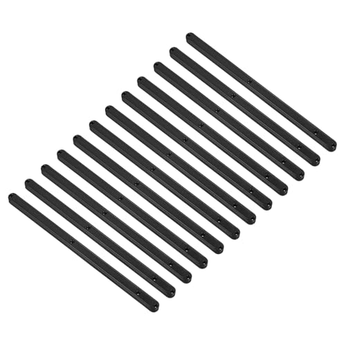 QUARKZMAN Guías para Cajones, 12 Piezas 300mm - Raíles de Plástico para Cajones, Guías Ranuradas Montadas en el Lateral para Cajones de Armarios Mesitas de Noche Armarios (Negro)