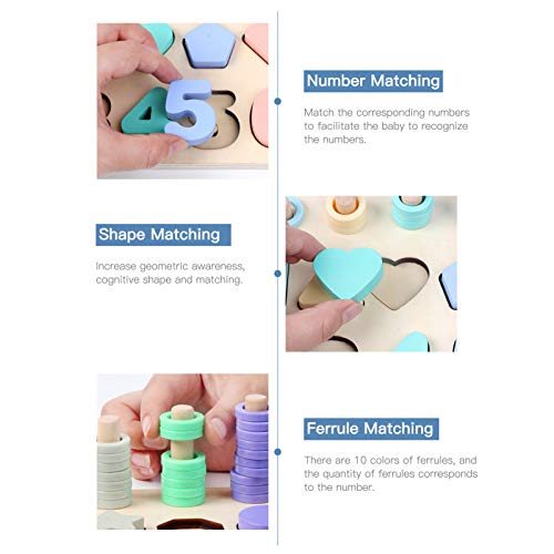 3 em 1 quebra-cabeça de números de madeira tabuleiro logarítmico classificador de contagens jogo bri