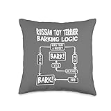 Dog Barking Logic, funny dog gift, Funny Russian Toy Terrier Throw Pillow