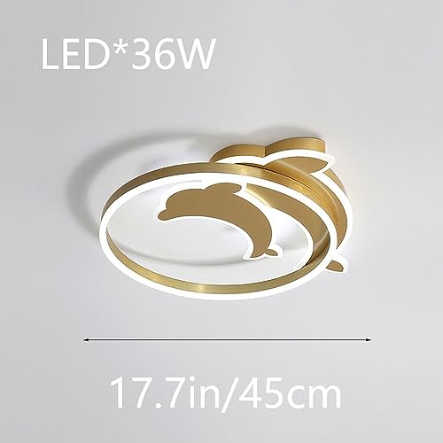 Plafonnier design Golden Dolphin lustre minimaliste chambre et salon - 7