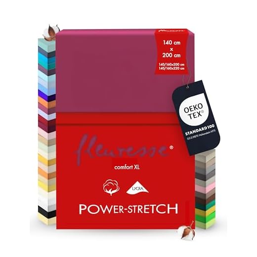 fleuresse Comfort XL Spannbettlaken (96 % Baumwolle, 4 % Elasthan), mit Rumdumgummizug, Ökotex Standard 100, für Matratzen bis 40 cm Höhe, 140 - 160 x 200 - 220 cm, himbeere